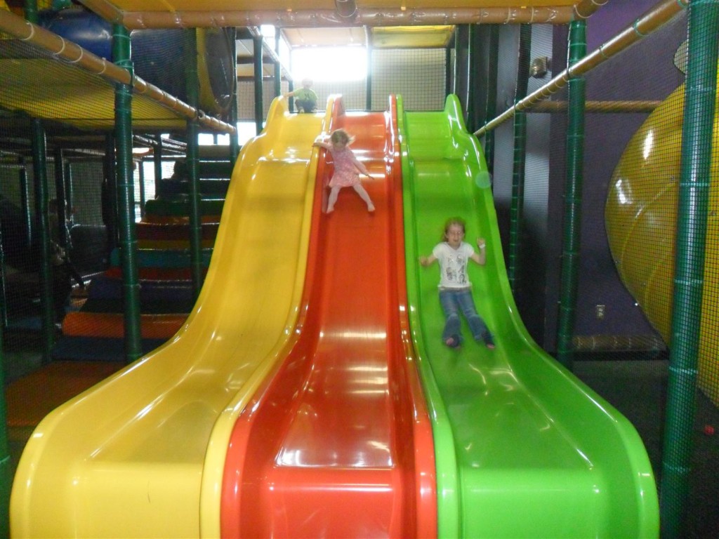 The girls both loved this slide.  We went to a big indoor playground for ANna's birthday.
