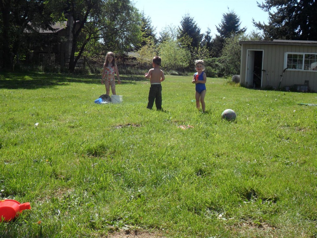 Jordan liked the sprinkler!