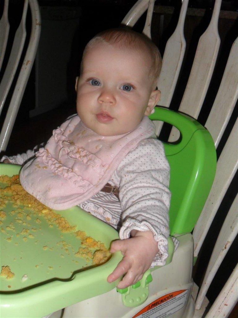 This is her "I'm really full" face.  That is.... was.... cornbread.