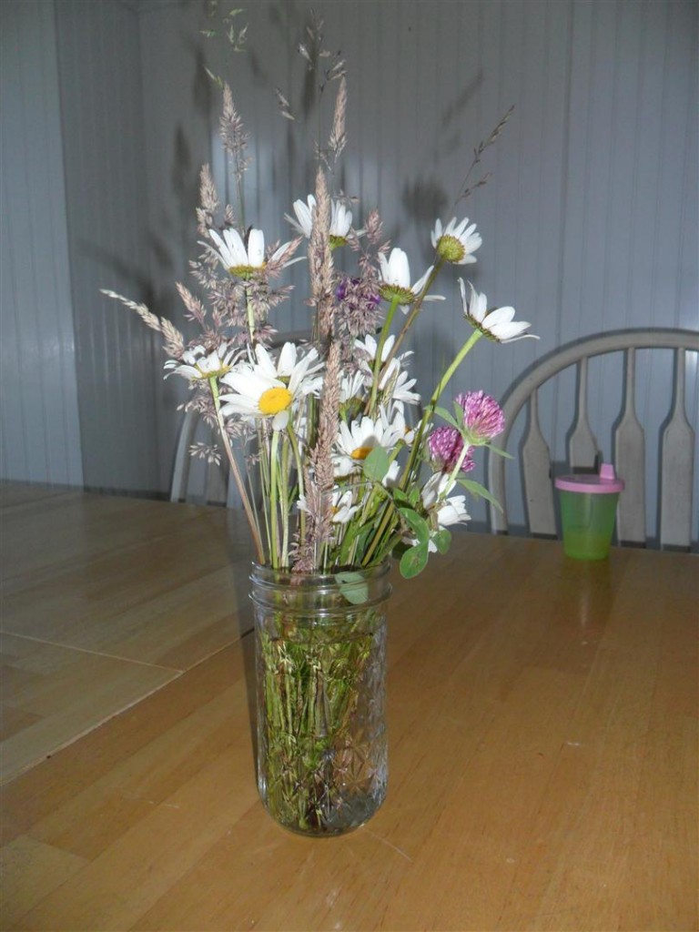 The kids bring me the most beautiful wildflower bouquets.