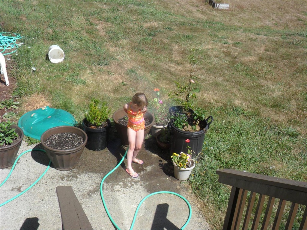 Anna wanted to use the hose.