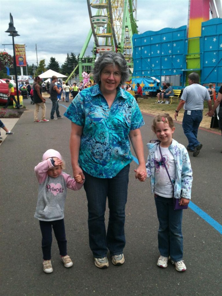 My beautiful mother and my Anna and Maggie.  Special day!