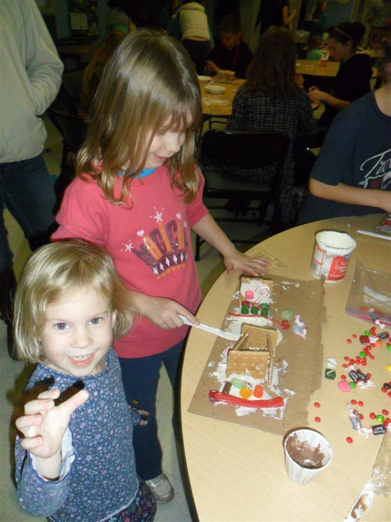 Gingerbread houses in the community center!