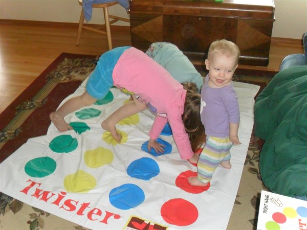 Twister is extra hard when Carolyn plays!