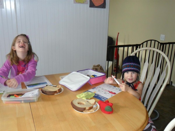 Always nice when there are smiles during school!  And pbj on your pages. :-)