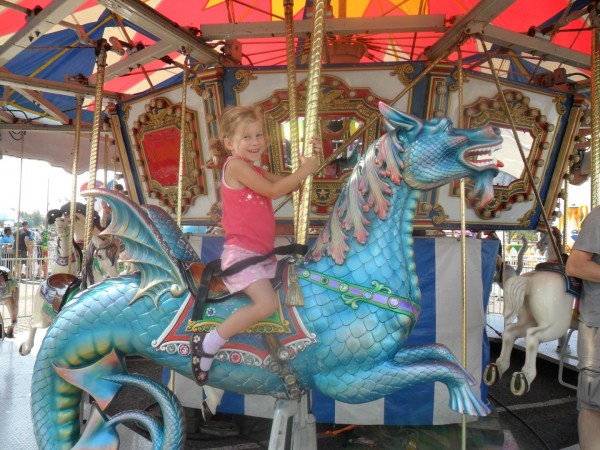 Maggie chose the horse dragon to ride. :-):-)