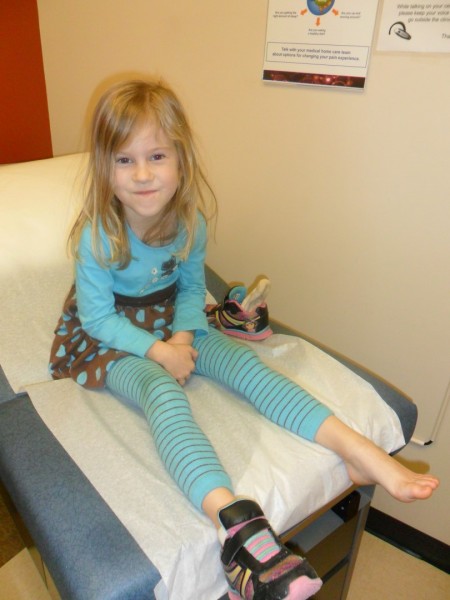The bunk bed box fell on Maggie's foot and she limped, so we took her in for an x-ray to make sure it wasn't broken.