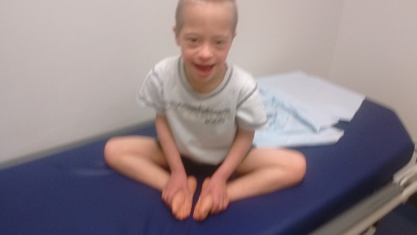 Jordan at the Shriner's Orthopedist where we learned he has hip displaysia. MRI is this Thursday.