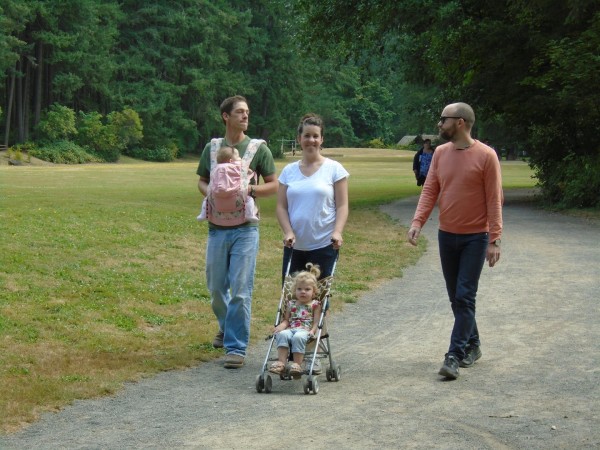 It was warm, but not hot and we all went to the park for a nice walk.