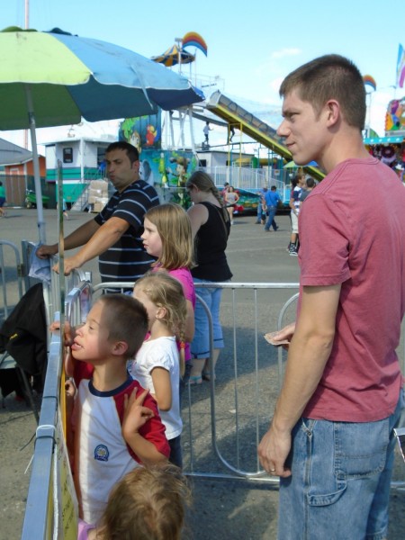 Jordan was pretty curious about the spinning carousel.