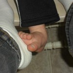 Adorable little boy foot.