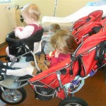 I was SO grateful for this stroller last week when I went to a doctor appointment. All three kids contained and comfortable!