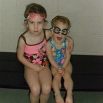Ready for the pool! Why goggles? I don't know. But it's cute!