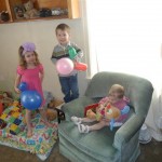 The "big kids" - Maggie was really sweet, rocking her "baby doggie." She has really been into caring for babies lately!