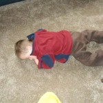 Changing his diaper didn't wake him up!