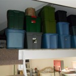 I have not been beyond the wall of storage tubs in the loft for many moons. But I have been throwing clothes, boxes and stuff up there the whole time. It's going to be a big project to clean up, up there!
