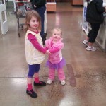 Dancing in the self-checkout lane in March. (I do let my children dress themselves most of the time... can you tell?)