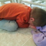 I have quite a lot of pictures of Jordan asleep in really random places. :-)