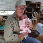 Grandpa with his newest granddaughter. Every one of these pictures of my dad with my children are so special to me.