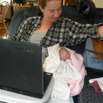 How I typed and posted the birth story..... day 1