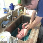 Bathtime in the sink! A huge sink is going to be great for baby bathtimes!