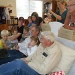 Later that day, everybody who was still here gathered around to watch the shuttle launch!