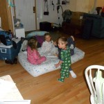 The kids loved playing on Olivia's blow-up mattress.