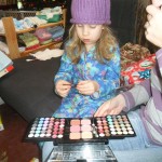 Anna was SUPER happy to get a huge makeup kit for Christmas. She loves it! Could use a little instruction though. ;-)