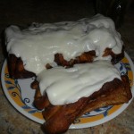 Lydia.... I made the frosting a little thick, but that's not really a problem, right?  Cinnamon pull apart bread... huge success! New favorite!  Great last dairy-loaded dessert before going dairy-free.